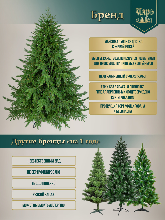 Ель искусственная Царь Елка Ассоль с освещением 230 см